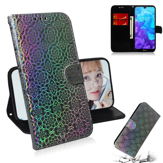 For Huawei Y5 (2019) / Honor 8S Solid Color Colorful Magnetic Buckle Horizontal Flip PU Leather Case with Holder & Card Slots & Wallet & Lanyard(Silver) - Honor Cases by buy2fix | Online Shopping UK | buy2fix
