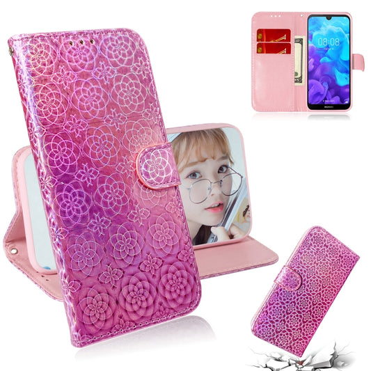 For Huawei Y5 (2019) / Honor 8S Solid Color Colorful Magnetic Buckle Horizontal Flip PU Leather Case with Holder & Card Slots & Wallet & Lanyard(Pink) - Honor Cases by buy2fix | Online Shopping UK | buy2fix