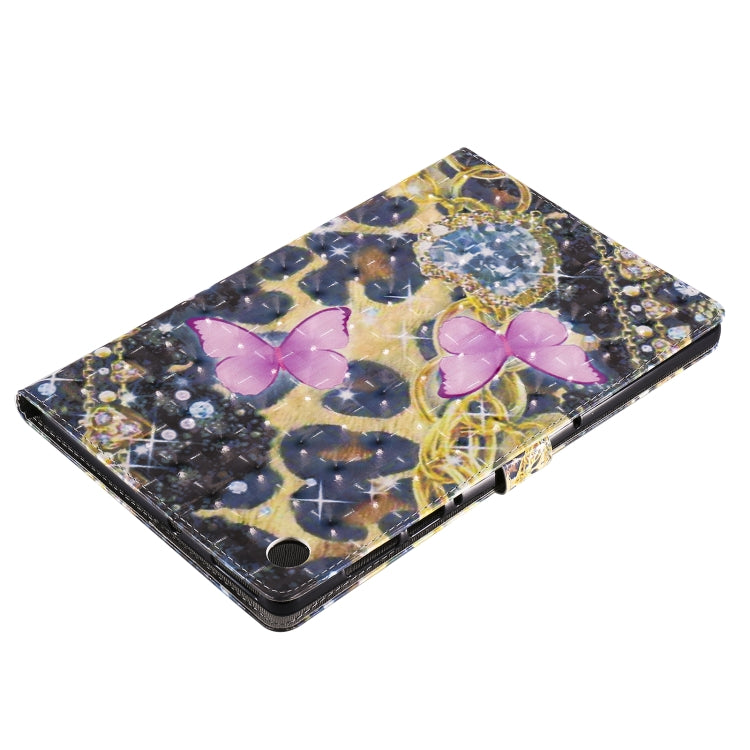 For Lenovo Tab M10 Plus TB-X606F 3D Painted Pattern Horizontal Flip Leather Case with Holder & Card Slots & Wallet & Sleep / Wake-up Function (Pink Butterfly) by buy2fix