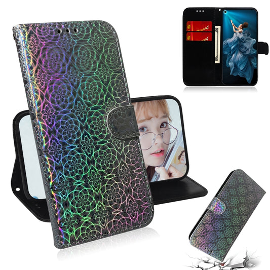 For Huawei Honor 20 Solid Color Colorful Magnetic Buckle Horizontal Flip PU Leather Case with Holder & Card Slots & Wallet & Lanyard(Silver) - Honor Cases by buy2fix | Online Shopping UK | buy2fix