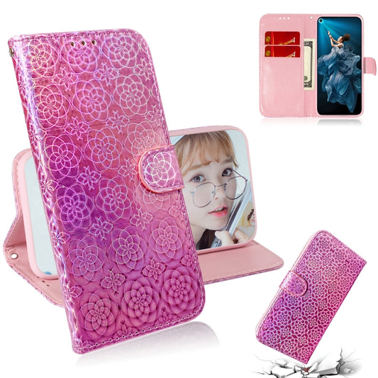 For Huawei Honor 20 Solid Color Colorful Magnetic Buckle Horizontal Flip PU Leather Case with Holder & Card Slots & Wallet & Lanyard(Pink) - Honor Cases by buy2fix | Online Shopping UK | buy2fix