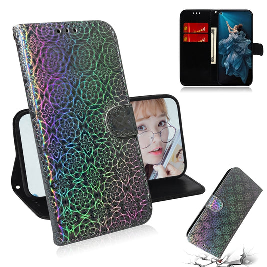 For Huawei Honor 20 Pro Solid Color Colorful Magnetic Buckle Horizontal Flip PU Leather Case with Holder & Card Slots & Wallet & Lanyard(Silver) - Honor Cases by buy2fix | Online Shopping UK | buy2fix