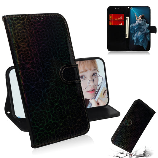 For Huawei Honor 20 Pro Solid Color Colorful Magnetic Buckle Horizontal Flip PU Leather Case with Holder & Card Slots & Wallet & Lanyard(Black) - Honor Cases by buy2fix | Online Shopping UK | buy2fix