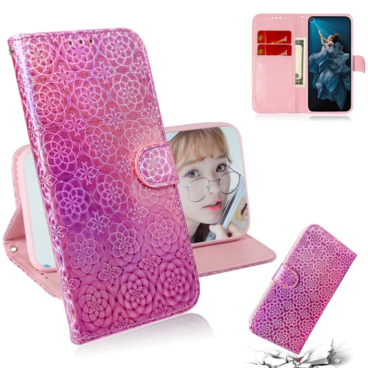 For Huawei Honor 20 Pro Solid Color Colorful Magnetic Buckle Horizontal Flip PU Leather Case with Holder & Card Slots & Wallet & Lanyard(Pink) - Honor Cases by buy2fix | Online Shopping UK | buy2fix