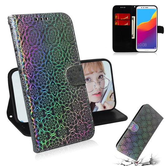 For Huawei Y6 2018 / Honor 7A Solid Color Colorful Magnetic Buckle Horizontal Flip PU Leather Case with Holder & Card Slots & Wallet & Lanyard(Silver) - Honor Cases by buy2fix | Online Shopping UK | buy2fix