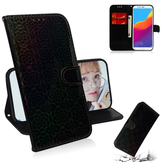 For Huawei Y6 2018 / Honor 7A Solid Color Colorful Magnetic Buckle Horizontal Flip PU Leather Case with Holder & Card Slots & Wallet & Lanyard(Black) - Honor Cases by buy2fix | Online Shopping UK | buy2fix