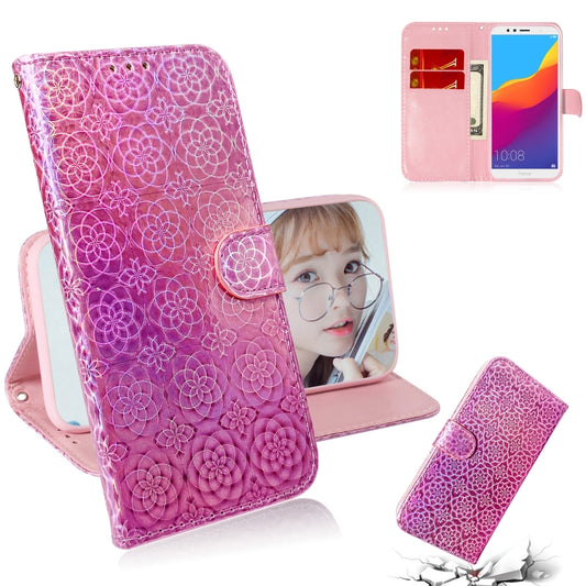 For Huawei Y6 2018 / Honor 7A Solid Color Colorful Magnetic Buckle Horizontal Flip PU Leather Case with Holder & Card Slots & Wallet & Lanyard(Pink) - Honor Cases by buy2fix | Online Shopping UK | buy2fix