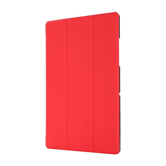 3-folding Skin Texture Horizontal Flip TPU + PU Leather Case with Holder For Samsung Galaxy Tab A7 10.4(2020) T500 / T505(Red) by buy2fix