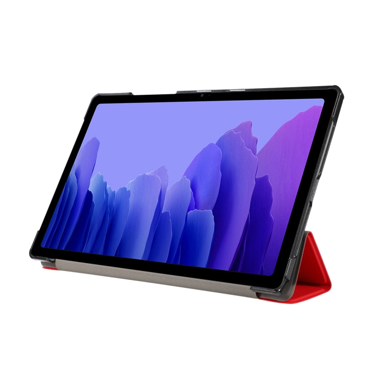 3-folding Skin Texture Horizontal Flip TPU + PU Leather Case with Holder For Samsung Galaxy Tab A7 10.4(2020) T500 / T505(Red) - Other Galaxy Tab PC by buy2fix | Online Shopping UK | buy2fix