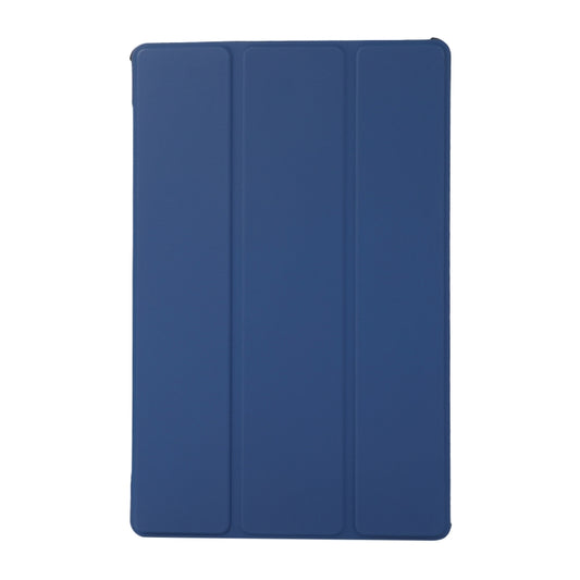 3-folding Skin Texture Horizontal Flip TPU + PU Leather Case with Holder For Lenovo M10 Plus(Navy Blue) by buy2fix