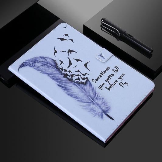 For Samsung Galaxy S6 Lite P610 Painted Pattern Horizontal Flip Leather Case with Holder & Card Slots & Wallet & Sleep / Wake-up Function (Feather) by buy2fix