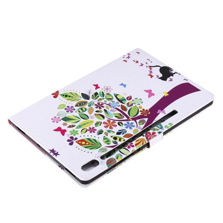 For Samsung Galaxy Tab S6 T860 Painted Pattern Horizontal Flip Leather Case with Holder & Card Slots & Wallet & Sleep / Wake-up Function (Cat and Tree) by buy2fix