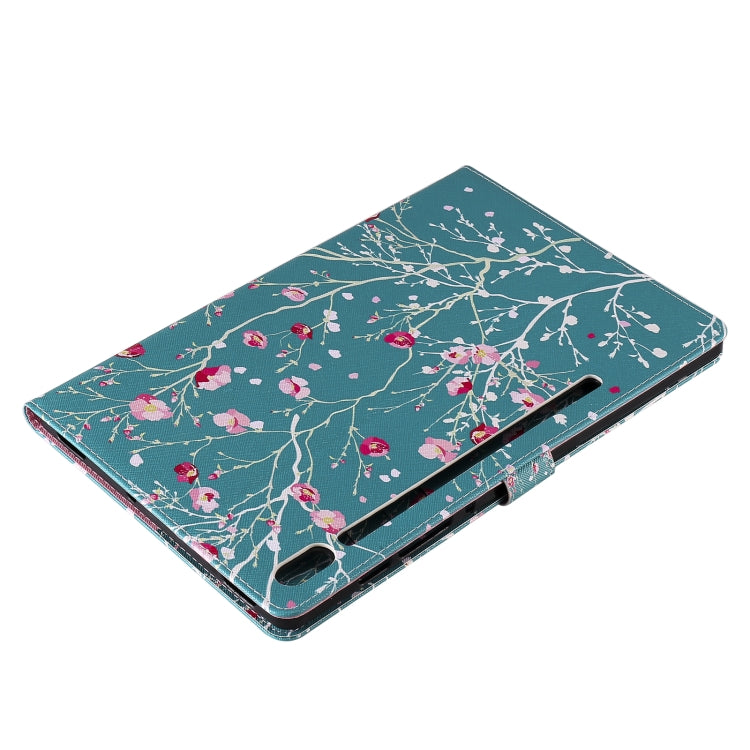 For Samsung Galaxy Tab S6 T860 Painted Pattern Horizontal Flip Leather Case with Holder & Card Slots & Wallet & Sleep / Wake-up Function (Apricot Tree) by buy2fix