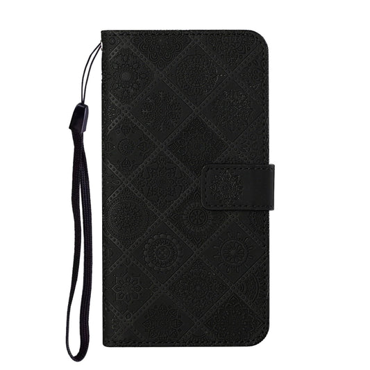 Huawei P40 lite E / Y7p Ethnic Style Embossed Pattern Horizontal Flip Leather Case with Holder & Card Slots & Wallet & Lanyard(Black) by buy2fix
