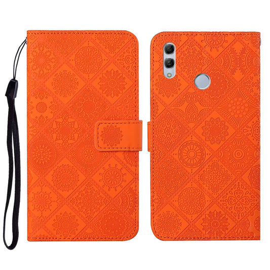 For Huawei Honor 8X Ethnic Style Embossed Pattern Horizontal Flip Leather Case with Holder & Card Slots & Wallet & Lanyard(Orange) - Honor Cases by buy2fix | Online Shopping UK | buy2fix