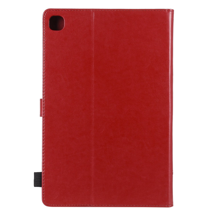 For Samsung Galaxy S6 Lite P610 Cat Bee Embossing Pattern Shockproof Table PC Protective Horizontal Flip Leather Case with Holder & Card Slots & Wallet & Pen Slot & Wake-up / Sleep Function(Red) - Tab S6 Lite P610 / P615 by buy2fix | Online Shopping UK | buy2fix