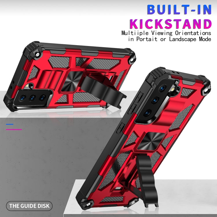 For Samsung Galaxy S21 5G Shockproof TPU + PC Magnetic Protective Case with Holder(Black) - Galaxy S21 5G Cases by buy2fix | Online Shopping UK | buy2fix