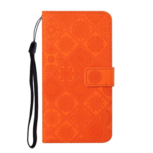 For Samsung Galaxy A12 Ethnic Style Embossed Pattern Horizontal Flip Leather Case with Holder & Card Slots & Wallet & Lanyard(Orange) by buy2fix