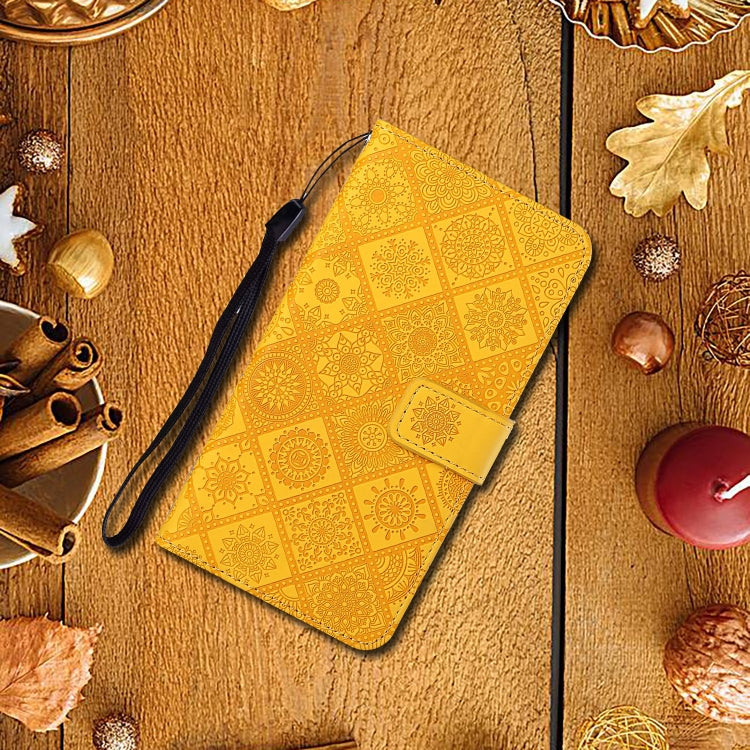 Ethnic Style Embossed Pattern Horizontal Flip Leather Case with Holder & Card Slots & Wallet & Lanyard For iPhone 8 Plus / 7 Plus(Yellow) by buy2fix
