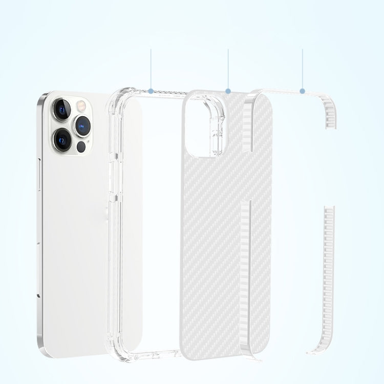 For iPhone 12 Pro Max Carbon Fiber Acrylic Protective Case(White) by buy2fix
