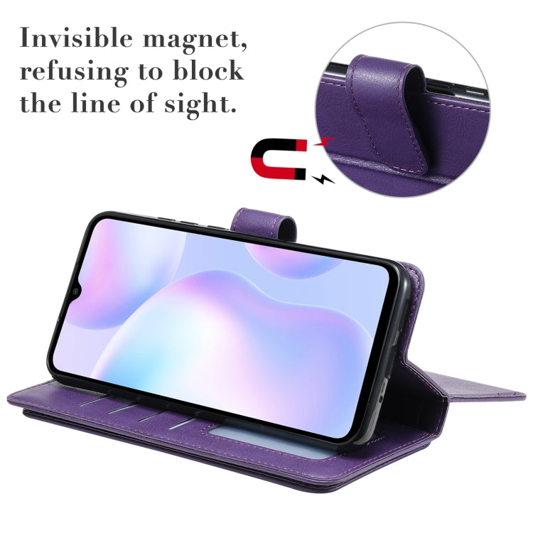 For Xiaomi Redmi 9A Multifunctional Magnetic Copper Buckle Horizontal Flip Leather Case with Bracket & 10 Card Slots & Wallet & Photo Frame(Dark Blue) - Xiaomi Cases by buy2fix | Online Shopping UK | buy2fix