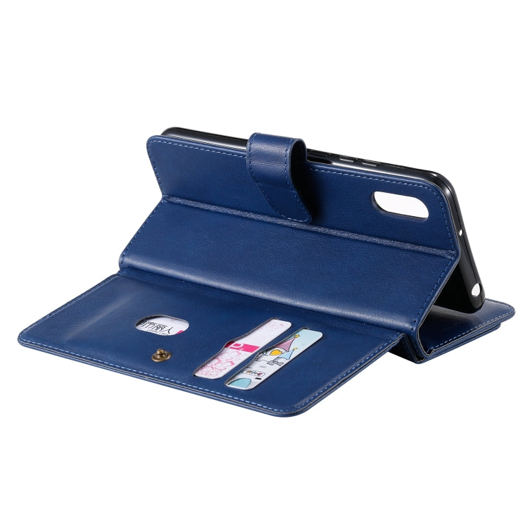 For Xiaomi Redmi 9A Multifunctional Magnetic Copper Buckle Horizontal Flip Leather Case with Bracket & 10 Card Slots & Wallet & Photo Frame(Dark Blue) - Xiaomi Cases by buy2fix | Online Shopping UK | buy2fix