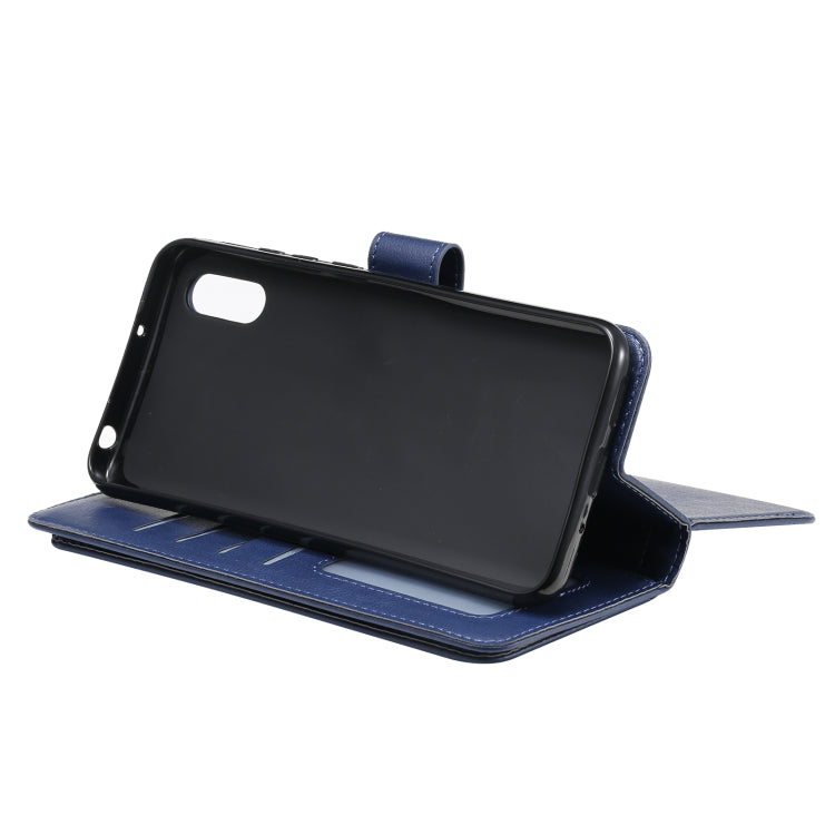 For Xiaomi Redmi 9A Multifunctional Magnetic Copper Buckle Horizontal Flip Leather Case with Bracket & 10 Card Slots & Wallet & Photo Frame(Dark Blue) - Xiaomi Cases by buy2fix | Online Shopping UK | buy2fix