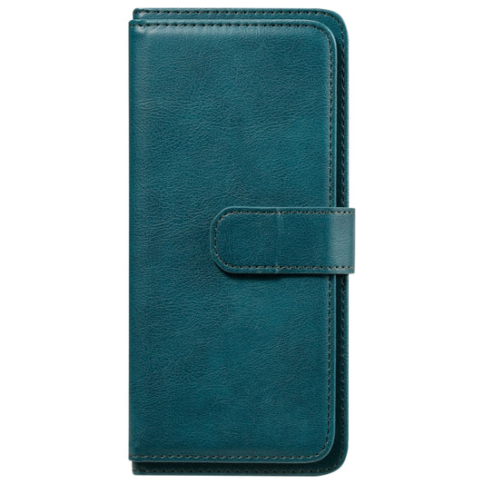 For Xiaomi Redmi 9C Multifunctional Magnetic Copper Buckle Horizontal Flip Leather Case with Bracket & 10 Card Slots & Wallet & Photo Frame(Dark Green) by buy2fix