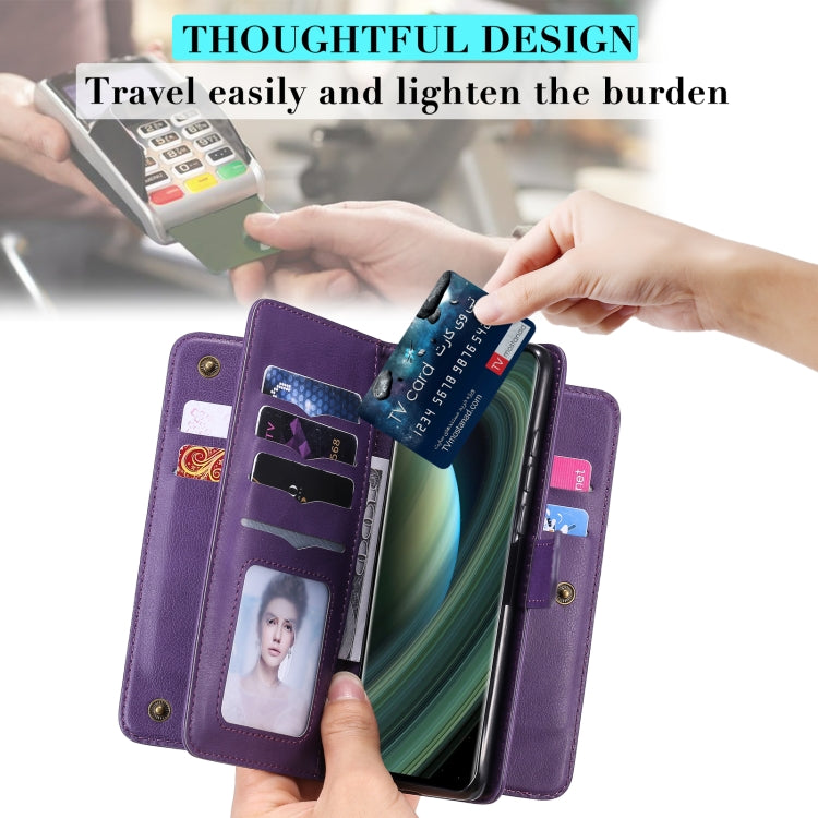 For Xiaomi Mi 10 Ultra Multifunctional Magnetic Copper Buckle Horizontal Flip Leather Case with Bracket & 10 Card Slots & Wallet & Photo Frame(Dark Blue) - Xiaomi Cases by buy2fix | Online Shopping UK | buy2fix