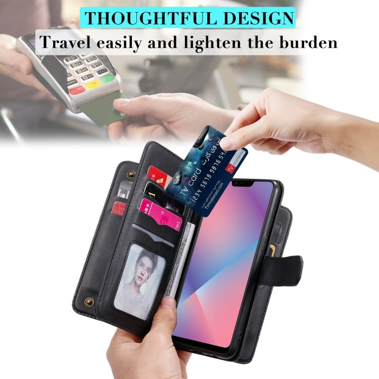 For OPPO A5 / A3s Multifunctional Magnetic Copper Buckle Horizontal Flip Solid Color Leather Case with 10 Card Slots & Wallet & Holder & Photo Frame(Rose Gold) - OPPO Cases by buy2fix | Online Shopping UK | buy2fix