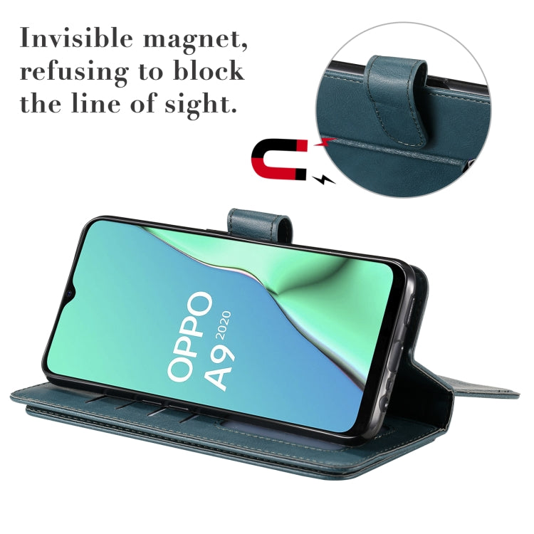 For OPPO A9 (2020) / A11x / A5 (2020) Multifunctional Magnetic Copper Buckle Horizontal Flip Solid Color Leather Case with 10 Card Slots & Wallet & Holder & Photo Frame(Dark Green) - OPPO Cases by buy2fix | Online Shopping UK | buy2fix