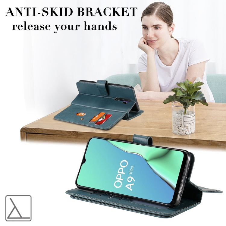 For OPPO A9 (2020) / A11x / A5 (2020) Multifunctional Magnetic Copper Buckle Horizontal Flip Solid Color Leather Case with 10 Card Slots & Wallet & Holder & Photo Frame(Dark Green) - OPPO Cases by buy2fix | Online Shopping UK | buy2fix