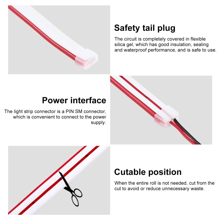 CJ-1206 12V 6A 5m IP65 Waterproof Silicone Neon LED Strip Light(Red) - Epoxy Waterproof Light by buy2fix | Online Shopping UK | buy2fix