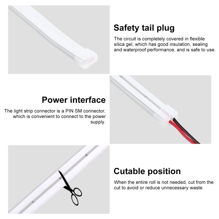 CJ-1206 12V 6A 5m IP65 Waterproof Silicone Neon LED Strip Light(White) - Epoxy Waterproof Light by buy2fix | Online Shopping UK | buy2fix