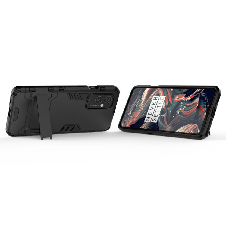 For OnePlus 9 PC + TPU Shockproof Protective Case with Holder(Black) - OnePlus Cases by buy2fix | Online Shopping UK | buy2fix