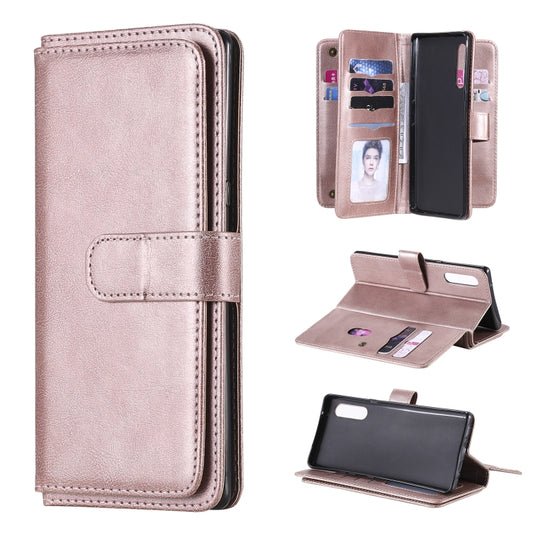 For LG Velvet / G9 Multifunctional Magnetic Copper Buckle Horizontal Flip Solid Color Leather Case with 10 Card Slots & Wallet & Holder & Photo Frame(Rose Gold) - LG Cases by buy2fix | Online Shopping UK | buy2fix