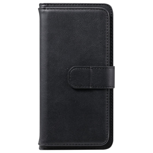 For Oneplus Nord Multifunctional Magnetic Copper Buckle Horizontal Flip Solid Color Leather Case with 10 Card Slots & Wallet & Holder & Photo Frame(Black) by buy2fix