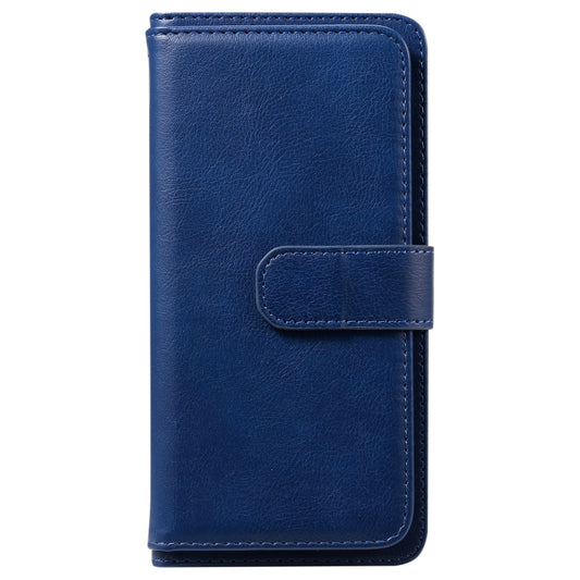 For Oneplus Nord Multifunctional Magnetic Copper Buckle Horizontal Flip Solid Color Leather Case with 10 Card Slots & Wallet & Holder & Photo Frame(Dark Blue) by buy2fix