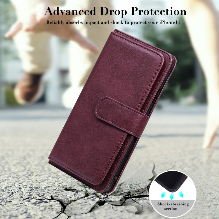 For Oneplus Nord Multifunctional Magnetic Copper Buckle Horizontal Flip Solid Color Leather Case with 10 Card Slots & Wallet & Holder & Photo Frame(Dark Blue) - OnePlus Cases by buy2fix | Online Shopping UK | buy2fix