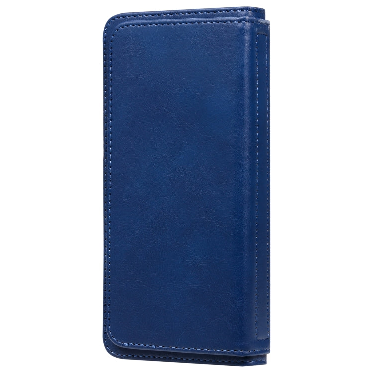 For Oneplus Nord Multifunctional Magnetic Copper Buckle Horizontal Flip Solid Color Leather Case with 10 Card Slots & Wallet & Holder & Photo Frame(Dark Blue) - OnePlus Cases by buy2fix | Online Shopping UK | buy2fix