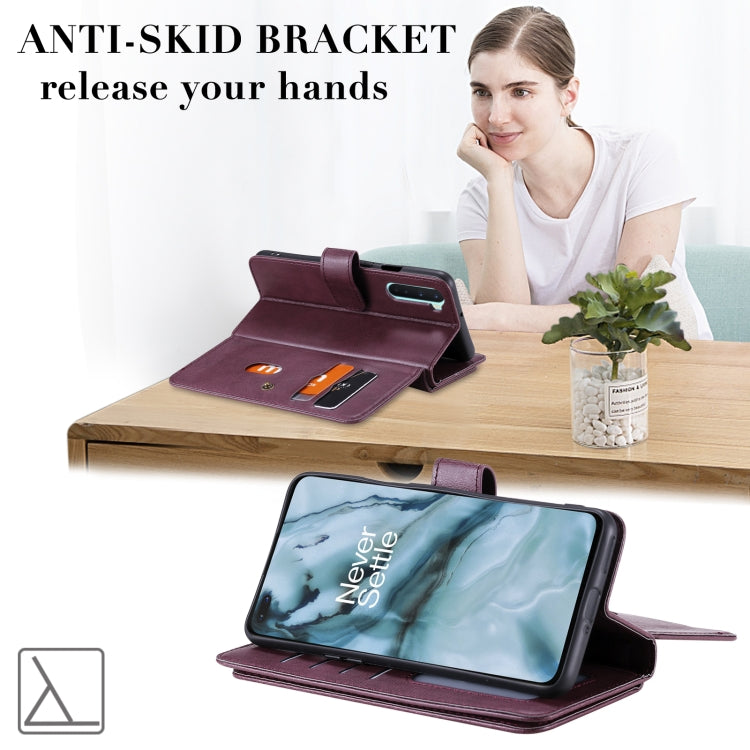 For Oneplus Nord Multifunctional Magnetic Copper Buckle Horizontal Flip Solid Color Leather Case with 10 Card Slots & Wallet & Holder & Photo Frame(Dark Blue) - OnePlus Cases by buy2fix | Online Shopping UK | buy2fix