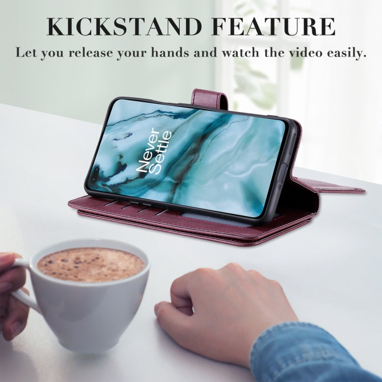 For Oneplus Nord Multifunctional Magnetic Copper Buckle Horizontal Flip Solid Color Leather Case with 10 Card Slots & Wallet & Holder & Photo Frame(Dark Blue) - OnePlus Cases by buy2fix | Online Shopping UK | buy2fix