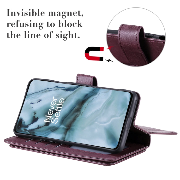 For Oneplus Nord Multifunctional Magnetic Copper Buckle Horizontal Flip Solid Color Leather Case with 10 Card Slots & Wallet & Holder & Photo Frame(Dark Blue) - OnePlus Cases by buy2fix | Online Shopping UK | buy2fix