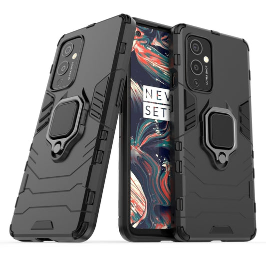 For OnePlus 9 PC + TPU Shockproof Protective Case with Magnetic Ring Holder(Black) by buy2fix