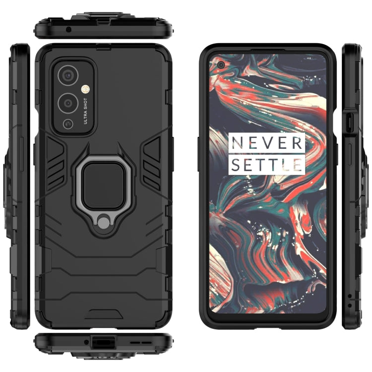 For OnePlus 9 PC + TPU Shockproof Protective Case with Magnetic Ring Holder(Black) - OnePlus Cases by buy2fix | Online Shopping UK | buy2fix