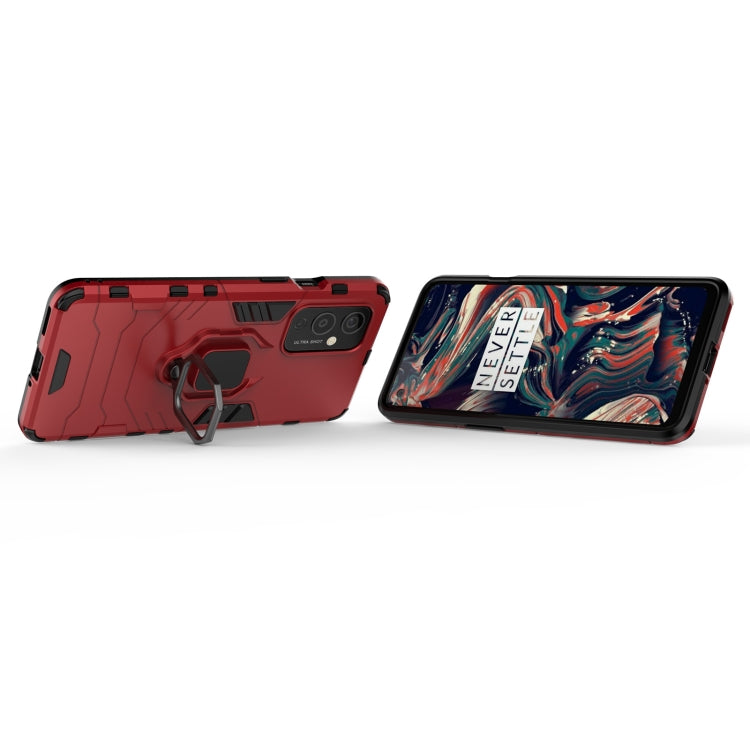 For OnePlus 9 PC + TPU Shockproof Protective Case with Magnetic Ring Holder(Red) - OnePlus Cases by buy2fix | Online Shopping UK | buy2fix