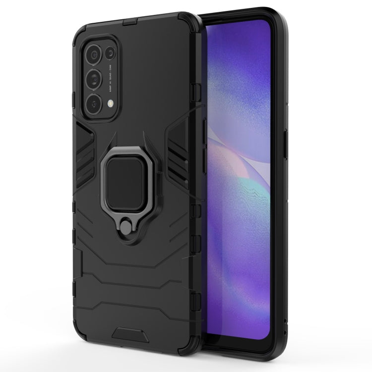 For OPPO Reno5 PC + TPU Shockproof Protective Case with Magnetic Ring Holder(Black) - OPPO Cases by buy2fix | Online Shopping UK | buy2fix