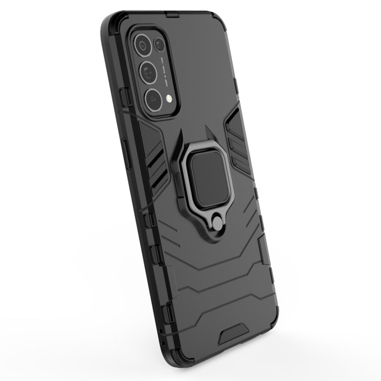 For OPPO Reno5 PC + TPU Shockproof Protective Case with Magnetic Ring Holder(Black) - OPPO Cases by buy2fix | Online Shopping UK | buy2fix