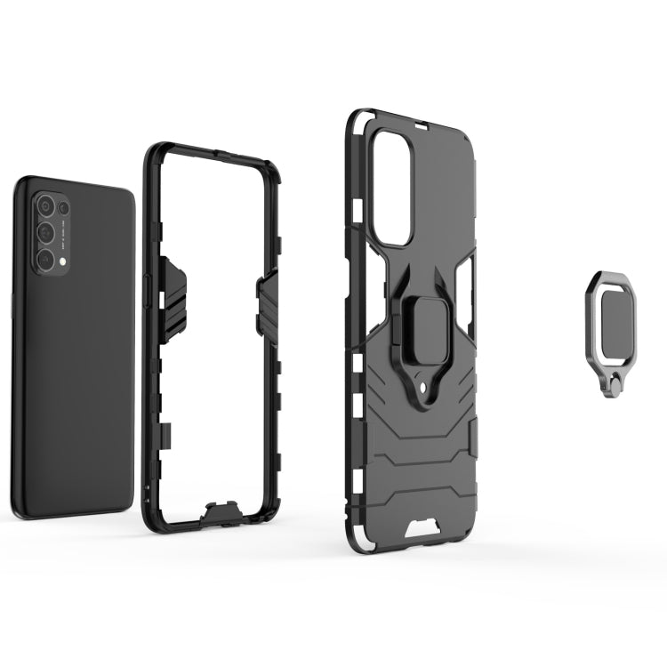 For OPPO Reno5 PC + TPU Shockproof Protective Case with Magnetic Ring Holder(Red) - OPPO Cases by buy2fix | Online Shopping UK | buy2fix