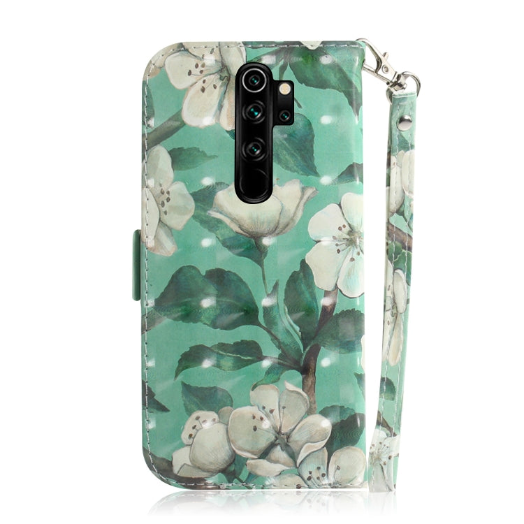 For Xiaomi Redmi Note 8 Pro 3D Colored Drawing Horizontal Flip Leather Case with Holder & Card Slot & Wallet & Lanyard(Watercolor Flower) - Xiaomi Cases by buy2fix | Online Shopping UK | buy2fix